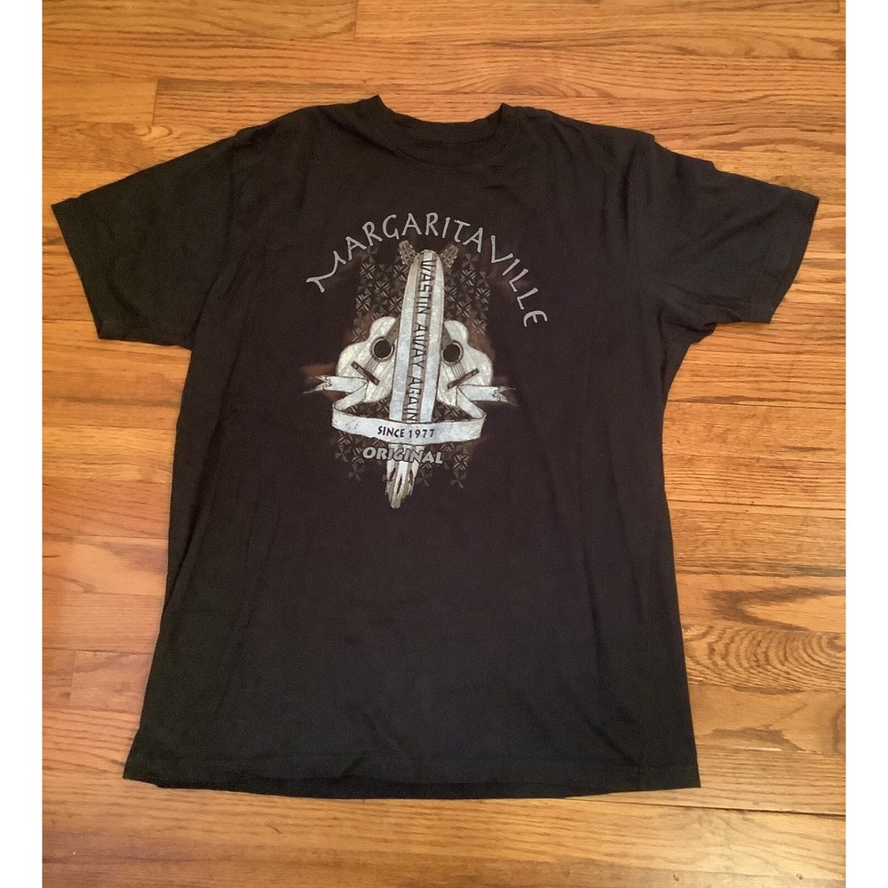 Margaritaville Black Graphic T-Shirt Jimmy Buffet Beach Party Tee Men's Sz XL